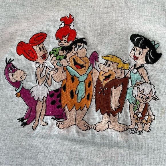 Vintage Flintstones Embroidered Tshirt Single Stitch Fruit of the Loom XL - Picture 2 of 5
